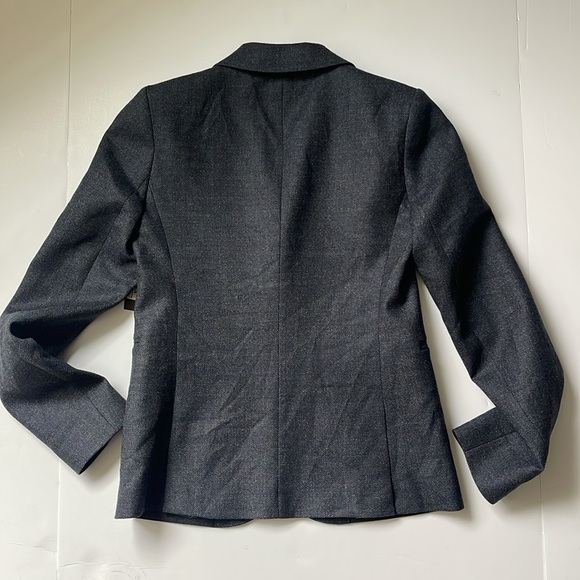 Theory NWT Zaylin Blazer Fern Virgin Wool Blue Multi 2 Button Size 00 - Picture 4 of 12